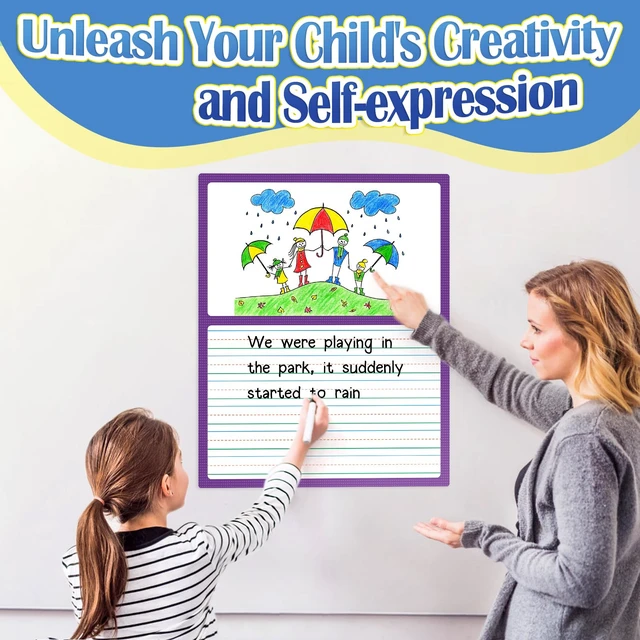 Alt view image 3 of 7 - Giant Magnetic Draw & Write Paper,Dry Erase Handwriting Lined for Classroom Whiteboard Accessories, Writing Chart Paper Teacher Must Have Homeschool Teaching Supplies,Teacher Essential