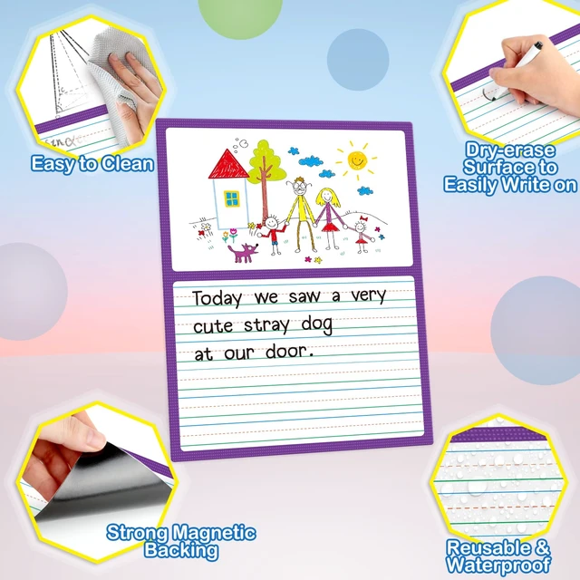 Alt view image 6 of 7 - Giant Magnetic Draw & Write Paper,Dry Erase Handwriting Lined for Classroom Whiteboard Accessories, Writing Chart Paper Teacher Must Have Homeschool Teaching Supplies,Teacher Essential