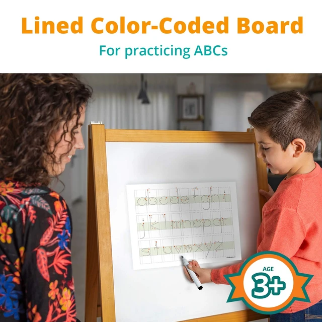 Alt view image 3 of 6 - Visual Handwriting Magnetic Dry-Erase Board, Jumbo Letter Board with Big Blocks for Neat Upper and Lower Case Alphabet, ABCs Writing Practice with Tracing Letters and Blanks, 3-Pack