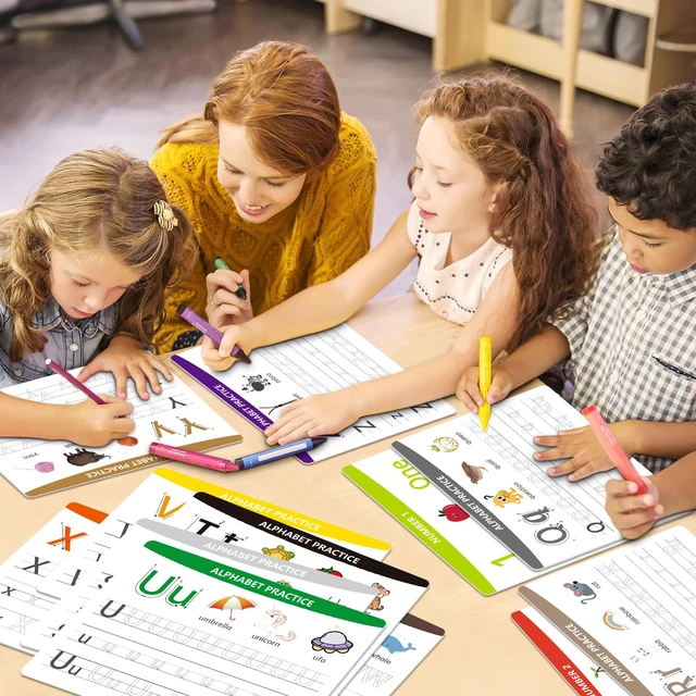 Alt view image 7 of 7 - Alphabet & Number Practice Dry Erase Boards A-Z Letters & Numbers 1-10 | Perfect for Preschool, Homeschool & Kindergarten Double-Sided 18 Sheets, 36 Pages 11x8.5 Educational Tool