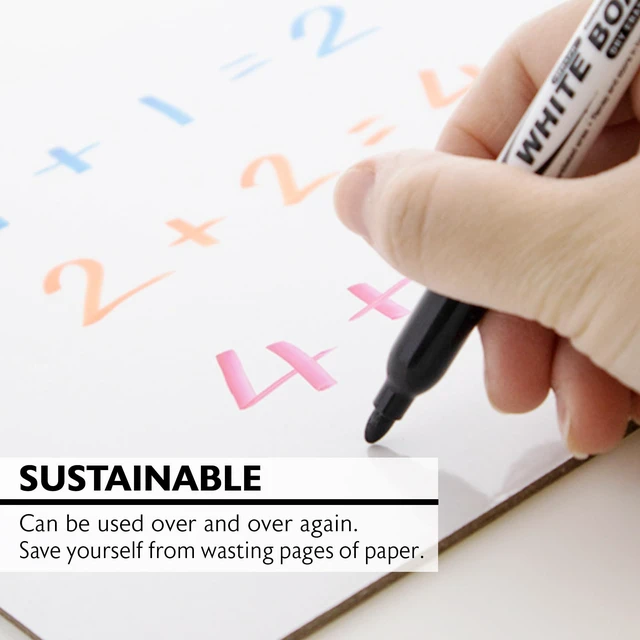 Alt view image 5 of 7 - Double-Sided Dry Erase Lap Board, 9 x 12 in | 9 x 12 in double-sided dry erase board, Ruled on one side and blank on the other, Practice, For classroom and home use