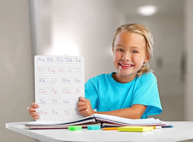 Alt view image 4 of 7 - Letter Tracing Board, Dry Erase Whiteboard with Erasers 10 Pack | Double Sided, Includes 10 Erasers, Dotted Guided Letters and Numbers for Ages 3 To 5