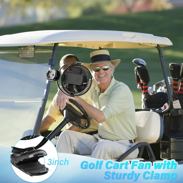 Alt view image 6 of 7 - Clip on Fan 30H Longest Runtime,8in Portable Fan Rechargeable | Strong Airflow,4 Speeds, Sturdy Clamp, Battery Operated Clip Fan for Office Golf Cart Travel Tent Outdoor Treadmill & Gym