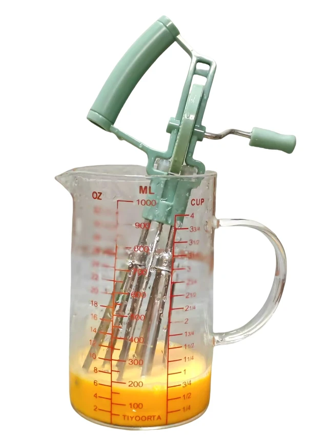 Alt view image 5 of 5 - Manual Rotary Egg Beater | Double Head Whisk | Hand Crank Whipper for Eggs, Cream and Batter