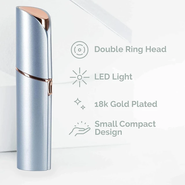 Alt view image 2 of 7 - Electric Facial Hair Removal for Women with 3 Replacement Heads | USB-C rechargeable, LED reveals fine hairs, Portable facial razor for upper/lip/chin/peach fuzz, On-the-Go, Glide and go