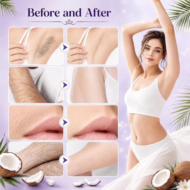 Alt view image 7 of 7 - Facial Hair Removal Cream for Women, 2PCS | Coconut Oil Based, Gentle Hair Remover, Plant Extract, All Skin Types