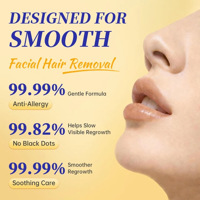 Alt view image 4 of 7 - 5 Min Facial Hair Removal For Women and Men, Painless & Gentle Sensitive Skin Hair Removal Cream with Soothing Cream for Chin & Upper Lip & Cheeks -2.03 Fl Oz