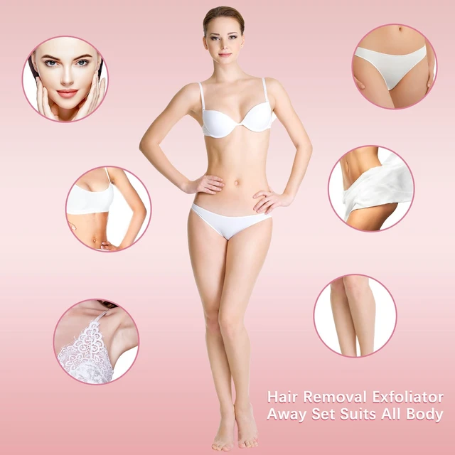 Alt view image 3 of 7 - 32 Pcs Smooth Away Hair Removal Pads 2 Sizes Facial Hair Remover Pads and 30 Pcs Exfoliation Fine Sandpaper for Women Girls Faces Lips