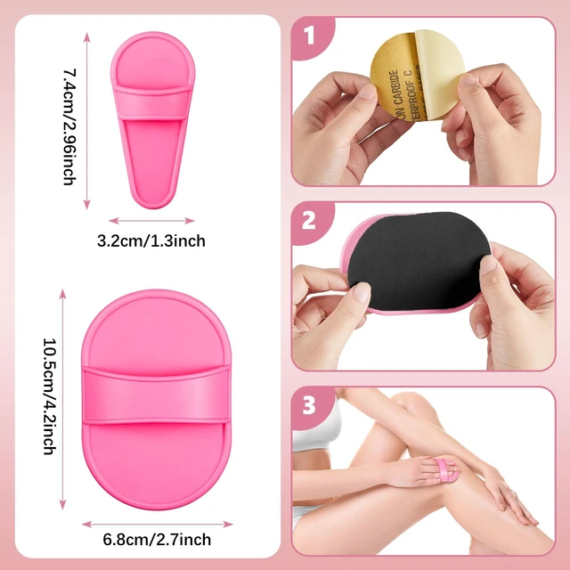 Alt view image 2 of 7 - 32 Pcs Smooth Away Hair Removal Pads 2 Sizes Facial Hair Remover Pads and 30 Pcs Exfoliation Fine Sandpaper for Women Girls Faces Lips