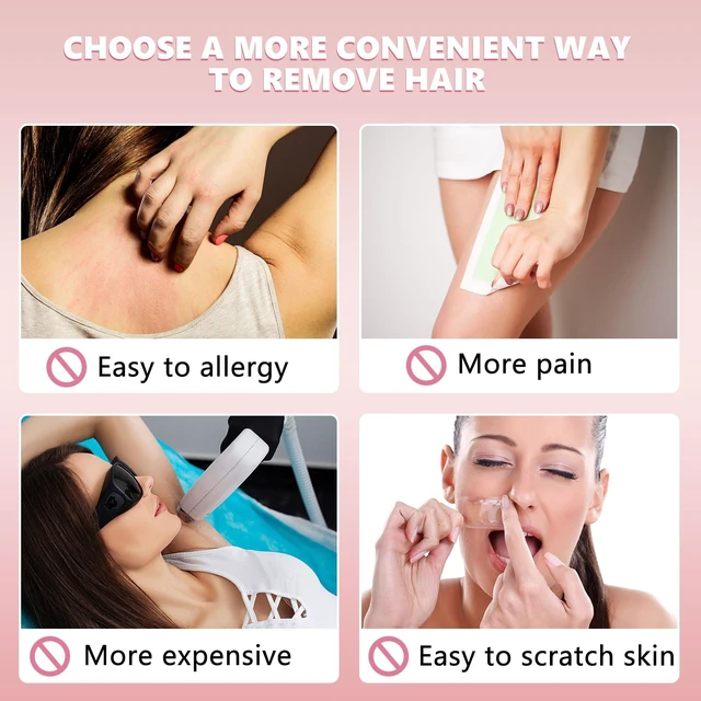 Alt view image 4 of 7 - 32 Pcs Smooth Away Hair Removal Pads 2 Sizes Facial Hair Remover Pads and 30 Pcs Exfoliation Fine Sandpaper for Women Girls Faces Lips