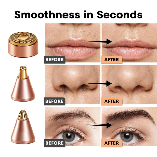 Alt view image 5 of 6 - Nose Hair Trimmer: 3 in1 Rechargeable Facial Hair Removal & Eyebrow Shaver - Painless Electric Hair Remover Device for Women & Men with Built-in LED Light