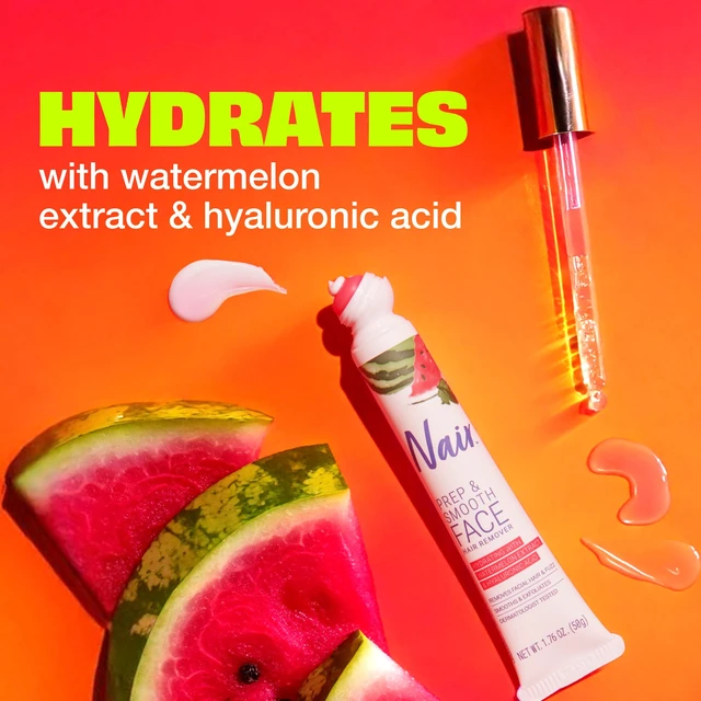 Alt view image 4 of 7 - Prep & Smooth Face Exfoliating Hair Removal Cream for Women, 1.76 Oz | Dermatologist-Tested, Hyaluronic Acid, Watermelon Extract, Face Fuzz Removal, Upper Lip, Chin & Cheek Hair Removal