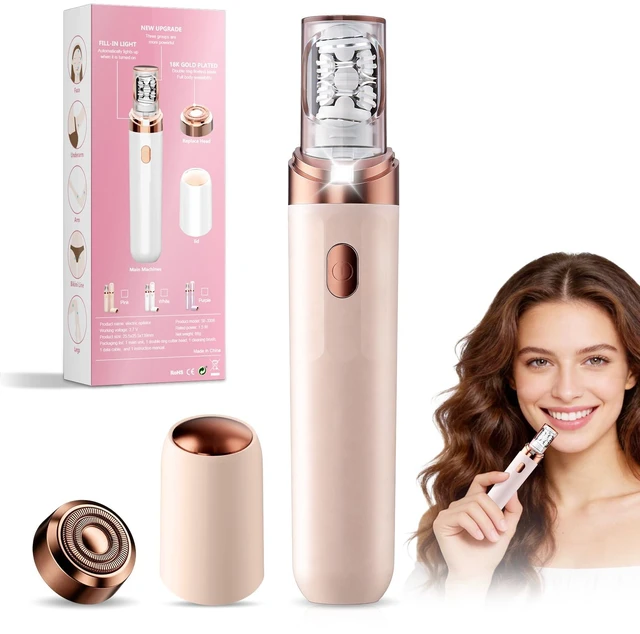 Main image of Epilators Hair Removal for Women - 2-in-1 Epilator for Women with LED Light - Rechargeable Face Epilator -Smooth Glide Facial Hair Removal for Lady Chin/Leg/Arm/Underarm/Bikini Area/Pubic Hair Remover