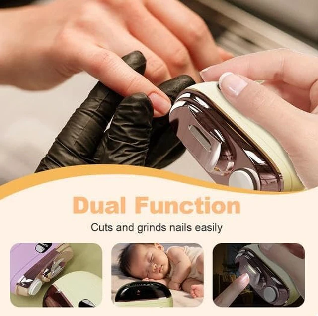 Alt view image 2 of 7 - 2-in-1 Smart Electric Nail Clipper & Polisher for Seniors Smart Nail Trimmer & Polisher with LED Light, USB Rechargeable Thick Toenail Clippers
