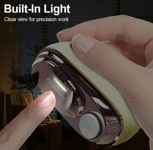 Alt view image 3 of 7 - 2-in-1 Smart Electric Nail Clipper & Polisher for Seniors Smart Nail Trimmer & Polisher with LED Light, USB Rechargeable Thick Toenail Clippers
