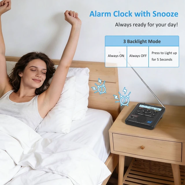 Alt view image 7 of 7 - Weather Radio NOAA Alert with Battery Backup & FM Radio for Home | S.A.M.E. Localized County Code Programming, 80+ All Hazards Emergency Alerts, 3 Alert Tones, Plug in Radios & Alarm Clock