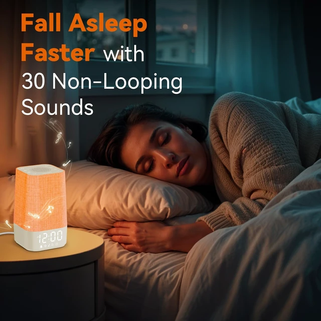 Alt view image 4 of 7 - Sunrise Alarm Clock with Sound Machine, Gentle Wake Up Light for Bedroom | 10-60 Mins Gradual Light, 30 Soothing Sounds, Adjustable Brightness, 32-Level Volume, Bright & Loud Enough for Dark Morning