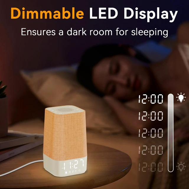 Alt view image 7 of 7 - Sunrise Alarm Clock with Sound Machine, Gentle Wake Up Light for Bedroom | 10-60 Mins Gradual Light, 30 Soothing Sounds, Adjustable Brightness, 32-Level Volume, Bright & Loud Enough for Dark Morning