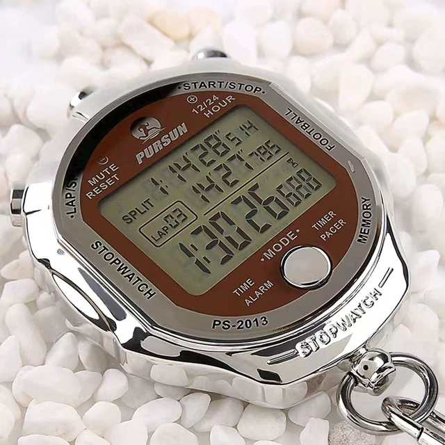 Alt view image 4 of 5 - Stopwatch Timer, Digital Stop Watch with 0.001second Timing, Metal 100 Laps Memory, Large dispaly Alarm Clock for Coach Sports Running Marathon