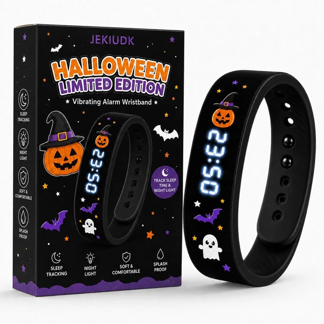 Main image of Vibrating Alarm Wristband Silent Wearable Watch Digital Clock for Heavy and Deep Sleepers Adults Deaf Hearing Impaired Men Women Wake Up Bracelet Fitness Reminder Multifunctional