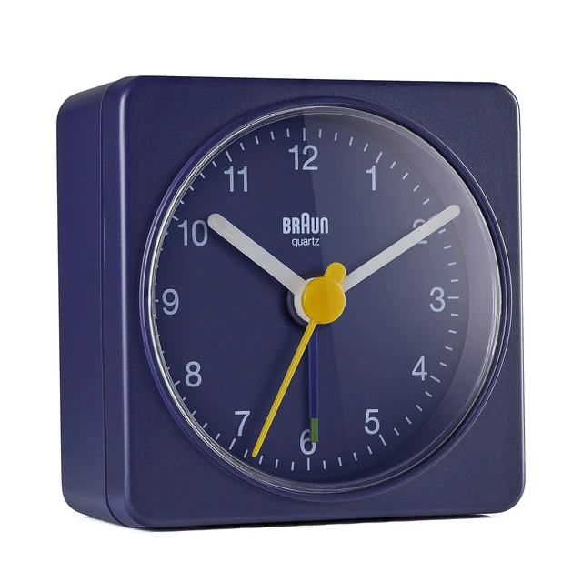 Alt view image 3 of 6 - Classic Travel Analogue Clock, Compact Size, Quiet Quartz Movement, Crescendo Beep Alarm in Blue, Model BC02BL, One