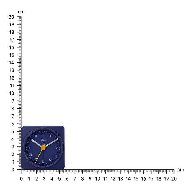 Alt view image 6 of 6 - Classic Travel Analogue Clock, Compact Size, Quiet Quartz Movement, Crescendo Beep Alarm in Blue, Model BC02BL, One