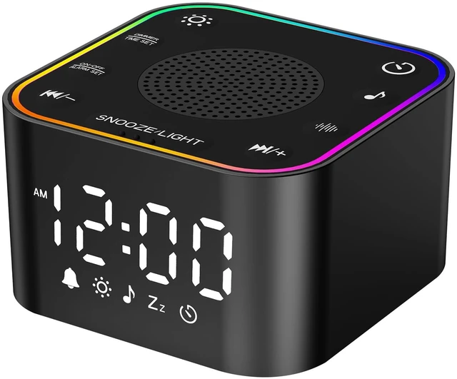 Main image of 2-in-1 Sound Machine Alarm Clock: 30 Non-Looping Sounds, Compact | Block Outside Noise for Sleep & Focus, 30 Adjustable Volume, Dimmable Nightlight & Display Brightness, 10-480 Min Timer
