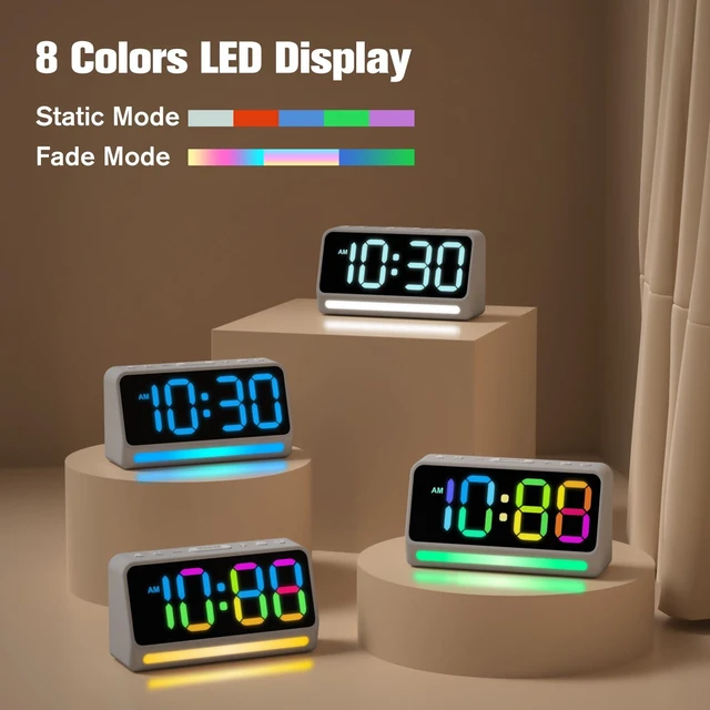 Alt view image 4 of 7 - Extra Loud Alarm Clock for Heavy Sleepers Adults, Kids and Teens | 5 Extremely Loud Wake-Up Sounds, LED Digital Display, 7-Color Night Light, Dimmer, Bedroom Bedside Use, Boys