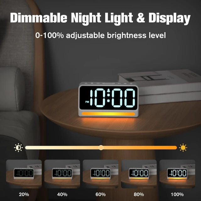 Alt view image 6 of 7 - Extra Loud Alarm Clock for Heavy Sleepers Adults, Kids and Teens | 5 Extremely Loud Wake-Up Sounds, LED Digital Display, 7-Color Night Light, Dimmer, Bedroom Bedside Use, Boys