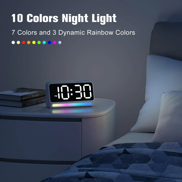 Alt view image 5 of 7 - Extra Loud Alarm Clock for Heavy Sleepers Adults, Kids and Teens | 5 Extremely Loud Wake-Up Sounds, LED Digital Display, 7-Color Night Light, Dimmer, Bedroom Bedside Use, Boys