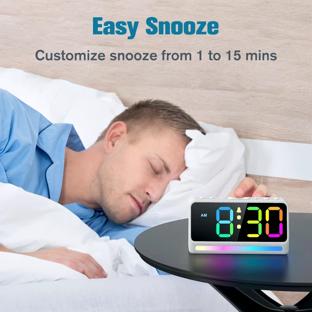 Alt view image 7 of 7 - Extra Loud Alarm Clock for Heavy Sleepers Adults, Kids and Teens | 5 Extremely Loud Wake-Up Sounds, LED Digital Display, 7-Color Night Light, Dimmer, Bedroom Bedside Use, Boys