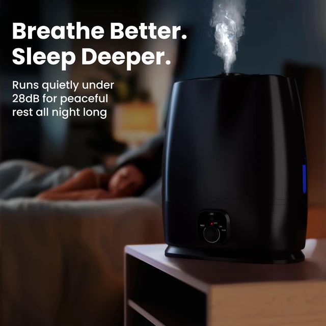 Alt view image 5 of 7 - 6L Large Humidifier for Bedroom, 28 dB Cool Mist | Ultrasonic Top Fill with Auto Shut Off, Quiet Cool Mist Plant Humidifier For Bedroom & Large Rooms, Soothing for Baby/Kids