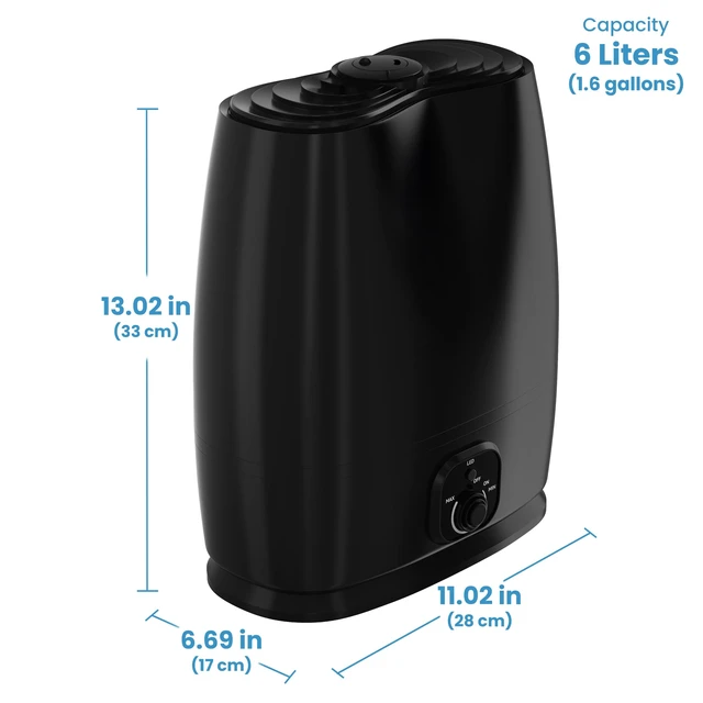 Alt view image 7 of 7 - 6L Large Humidifier for Bedroom, 28 dB Cool Mist | Ultrasonic Top Fill with Auto Shut Off, Quiet Cool Mist Plant Humidifier For Bedroom & Large Rooms, Soothing for Baby/Kids