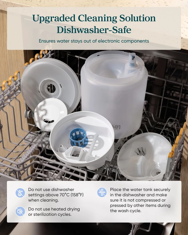 Alt view image 5 of 7 - Humidifiers for Bedroom 3.2L for Large Room, Dishwasher Safe | Easy & Top Fill, 23dB, 26H Runtime, Cool Mist for Baby, Plants, Blue Light-Safe, Essential Oil Diffuser, Neoclassic 350