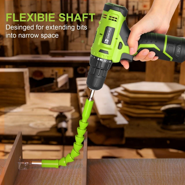 Alt view image 5 of 7 - Cordless Drill Set,12V Power Drill Set with Battery and Charger, Electric Driver/Drill Bits, 3/8'' Keyless Chuck,21+1 Torque Setting, 180 inch-lbs, with LED Electric Drill Set (Green)