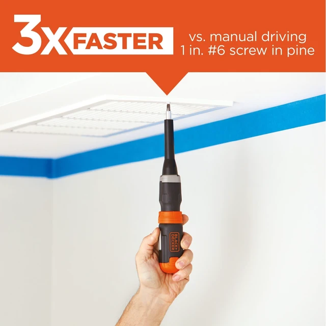 Alt view image 5 of 7 - Cordless Screwdriver, Alkaline (BCF601AA)