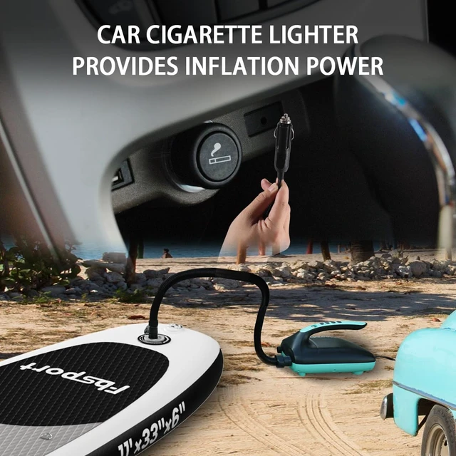 Alt view image 3 of 7 - Electric Paddle Board Pump, 20PSI SUP Air Pump with Inflation & Deflation Functions & 12V DC Car Connector, Portable Quick Inflator for Inflatable Paddleboard, Kayaks, Boats and Air Mattresses