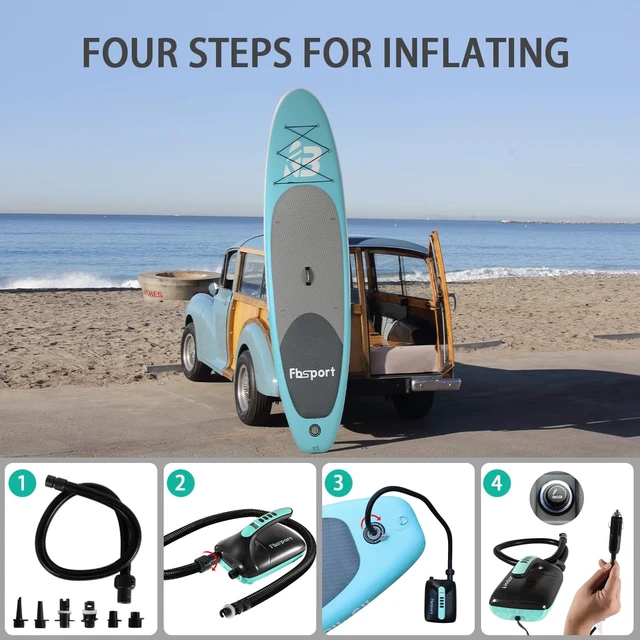Alt view image 5 of 7 - Electric Paddle Board Pump, 20PSI SUP Air Pump with Inflation & Deflation Functions & 12V DC Car Connector, Portable Quick Inflator for Inflatable Paddleboard, Kayaks, Boats and Air Mattresses