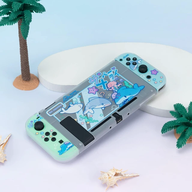 Alt view image 6 of 7 - Protective Case Slim Cover Case Compatible with Switch Only - Shock-Absorption and Anti-Scratch Cover Skin for Switch - Shark Party (for Switch 2017)