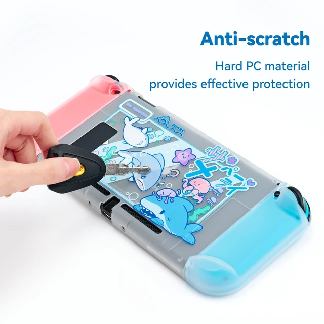 Alt view image 3 of 7 - Protective Case Slim Cover Case Compatible with Switch Only - Shock-Absorption and Anti-Scratch Cover Skin for Switch - Shark Party (for Switch 2017)