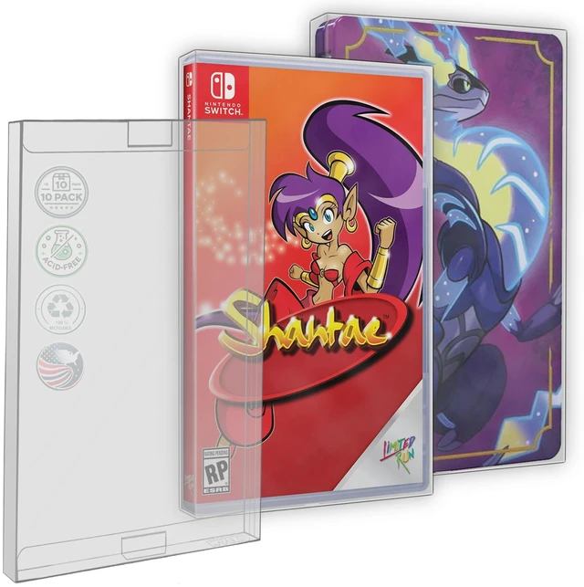 Main image of 10 PACK Video Game Protector Compatible with: Nintendo Switch Game Case & Steelbook | Clear Plastic Sleeve