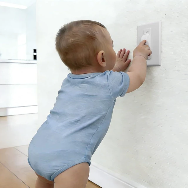 Alt view image 4 of 7 - Wall Switch Guard, Childproof Light Switch Cover, White, 2 Pack | Stops Kids from Flipping Switches - Childproof Shield Blocks Accidental On/Off of Lights & Circuits