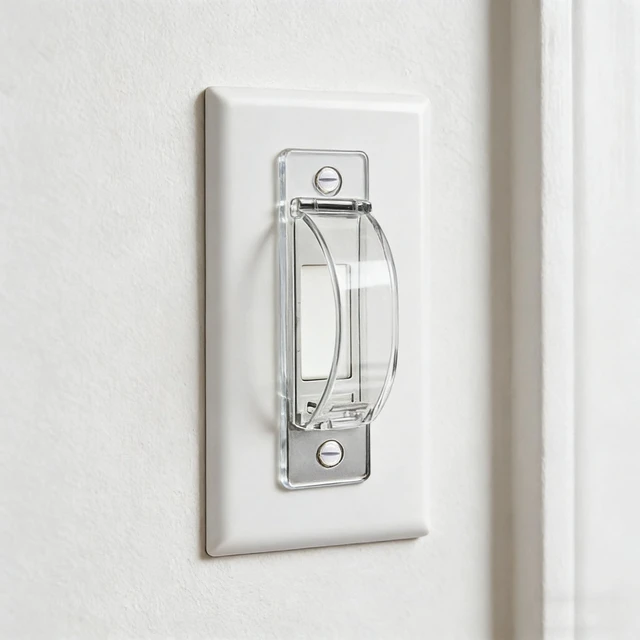 Alt view image 4 of 7 - 2 Pack Toggle Light Switch Cover Guard Child Proof Wall Light Switch Lock Protects Your Lights from being Accidentally Turned On or Off by Children and Adults, Clear