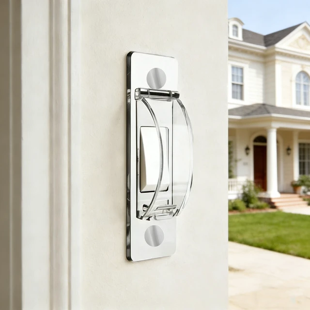 Alt view image 6 of 7 - 2 Pack Toggle Light Switch Cover Guard Child Proof Wall Light Switch Lock Protects Your Lights from being Accidentally Turned On or Off by Children and Adults, Clear