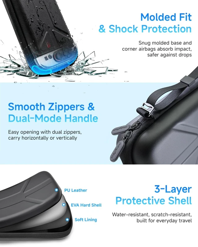 Alt view image 4 of 7 - 14 in 1 Carrying Case Accessories Set for Nintendo Switch 2 | Travel Storage Bag Holds 14 Game Cartridges, Protective Crystal JoyCon Case for Switch2, 2 Screen Protectors, 4 Thumb Grips