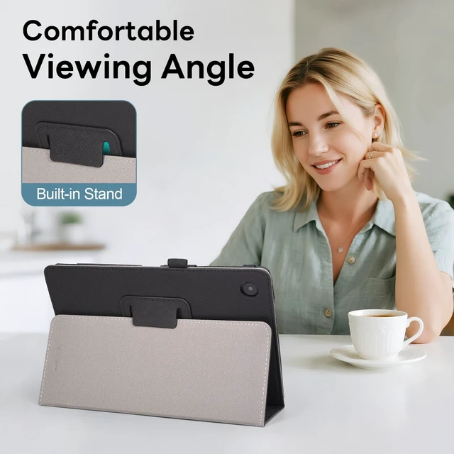 Alt view image 5 of 7 - Case for T-Mobile Revvl Tab 2 2025 Released 10.1 inch with Pen Loop, Lightweight Folding Stand Cover with Hand Strap for Revvl Tab 2 Tablet, Black
