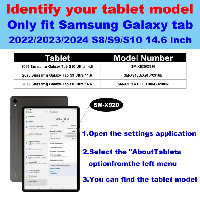 Alt view image 2 of 7 - Leather Case for Samsung Galaxy Tab S8/S9/S10 Ultra 14.6" 2023/2025 | Genuine Leather Folio Cover Fits SM-X920/X918U/X906C,S Pen Holder,Auto Wake/Sleep,Smart Protective Case,Shockproof Drop-Proof