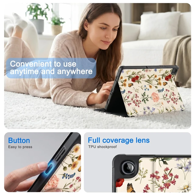 Alt view image 3 of 7 - Case for Samsung Galaxy Tab A11+ Plus 11 2025, Multi-Viewing Angles, All New PU Leather Folio Stand Cover with Auto Sleep Wake Feature for Samsung Galaxy Tab A11+ Tablet 11-inch, Floralia