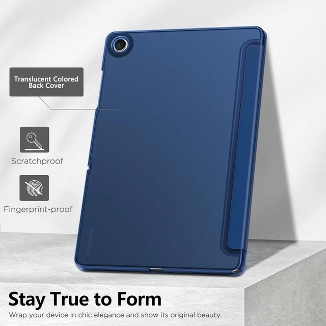 Alt view image 6 of 7 - Slim Case for Samsung Galaxy Tab A11+ Plus/A9+ Plus 11 Inch, Navy Blue | Smart Stand Hard PC Translucent Back Shell Cover for Galaxy Tab A11+/A9+ Tablet, Auto Sleep/Wake, 2 Adjustable Angle