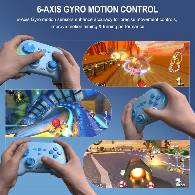 Alt view image 5 of 7 - Mobile Gaming Controller, Wireless Game Controller for iPad/Tablet/iPhone/Android/Switch/Switch 2/Lite/OLED/PC, Handheld Gamepad with Hall Effect Joysticks/Triggers/6-Axis Gyro - Blue